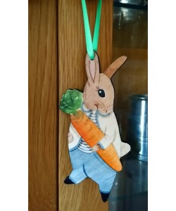 Bunny with Carrot Door Hanger
